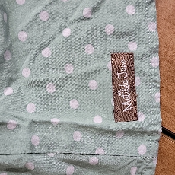 Women's Matilda Jane Enticing Eyelet Polka Dot Blouse, Green, Small, Preowned - Picture 7 of 7